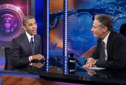 Jon Stewart entrevista Barack Obama.
