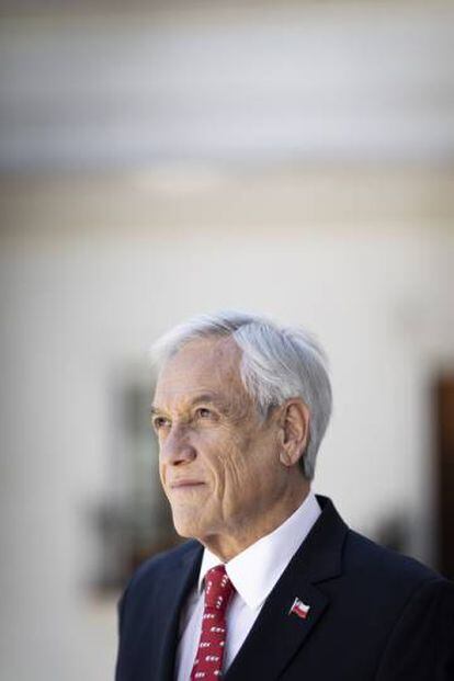 Piñera, na última quinta-feira, no palacio de La Moneda.