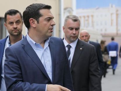Alexis Tsipras, nesta quinta-feira em São Petersburgo.