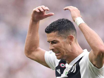 Cristiano Ronaldo durante um jogo da Juventus.