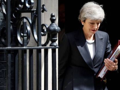 A primeira-ministra do Reino Unido, Theresa May, em uma imagem feita nesta quarta-feira em Downing Street