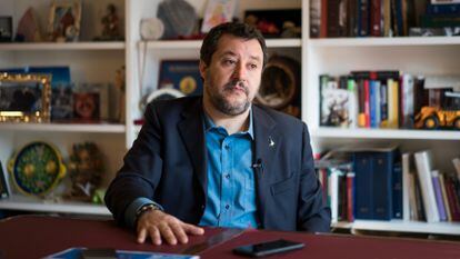 Matteo Salvini, em seu gabinete no Senado italiano. / Gianluca Battista