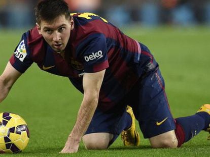 O atacante do Barça, Leo Messi.