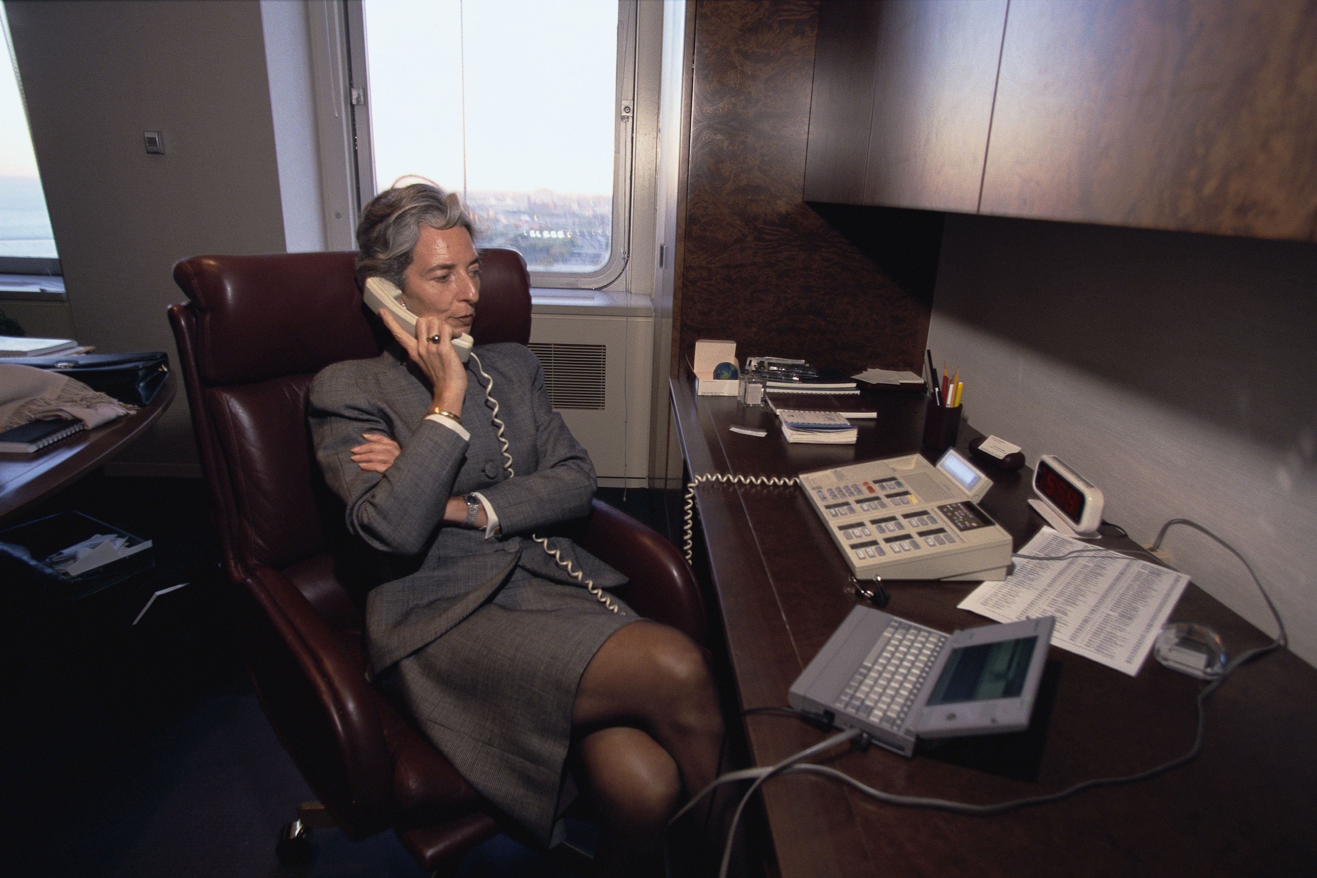 Christine Lagarde trabalhando no escritório da Baker McKenzie em 1999.