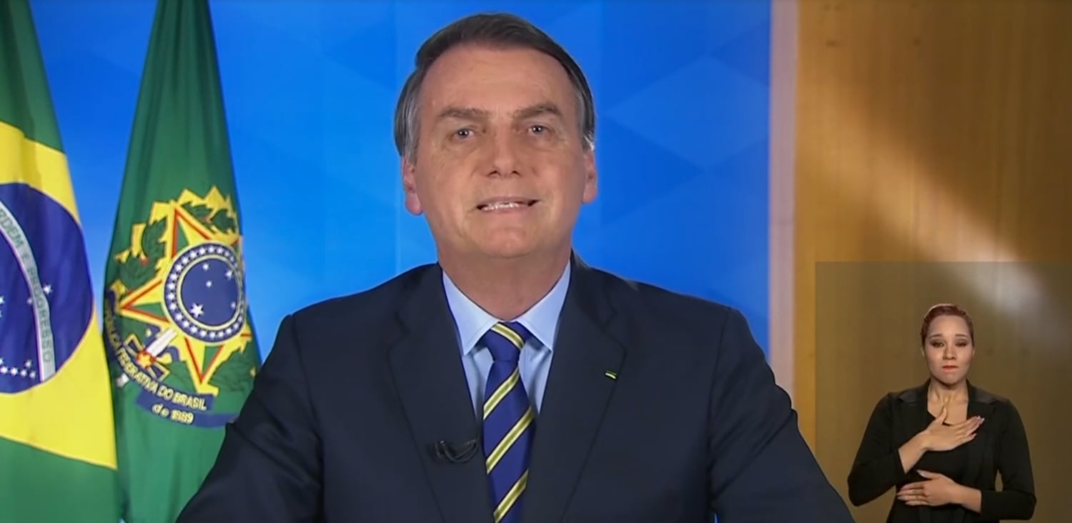 O presidente durante pronunciamento à nação nesta terça-feira.