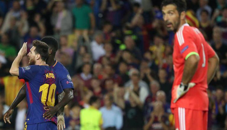 Messi marcou seu primeiro gol em Gianluigi Buffon.