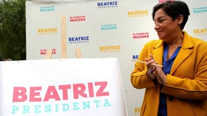 Beatriz Sánchez, candidata à presidência do Chile pela Frente Ampla, que teve votação surpreendente, mas não passou ao segundo turno.