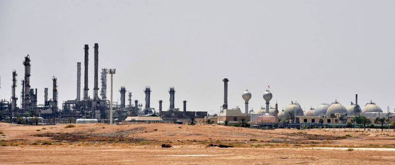 Uma plataforma petrolífera de Aramco, neste domingo cerca de Riad.