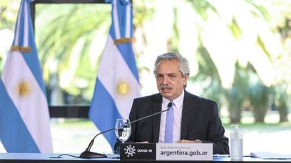 O presidente da Argentina, Alberto Fernández, integrante do Grupo de Puebla.