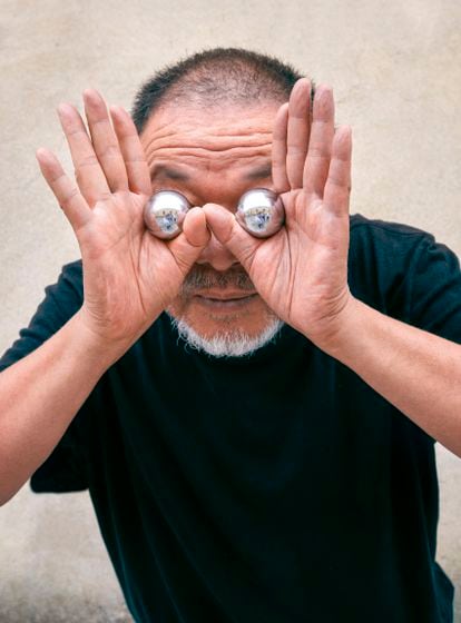 Ai Weiwei no início de outubro na Cordoaria Nacional, em Lisboa.
