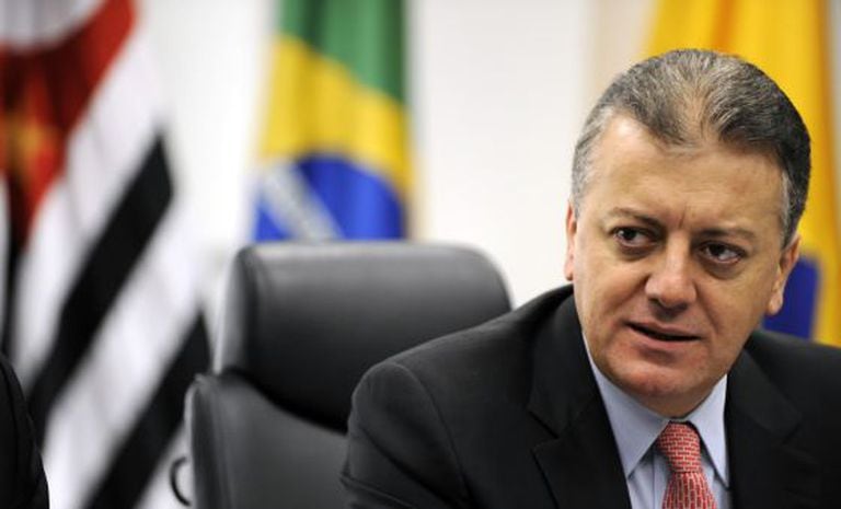 Bendine em conferência de imprensa do BB em 2011, em São Paulo.