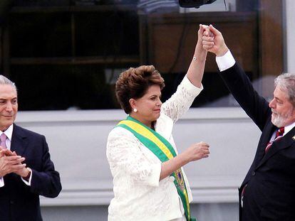 Posse de Dilma Rousseff, retratada no documentário 'Democracia em Vertigem'.