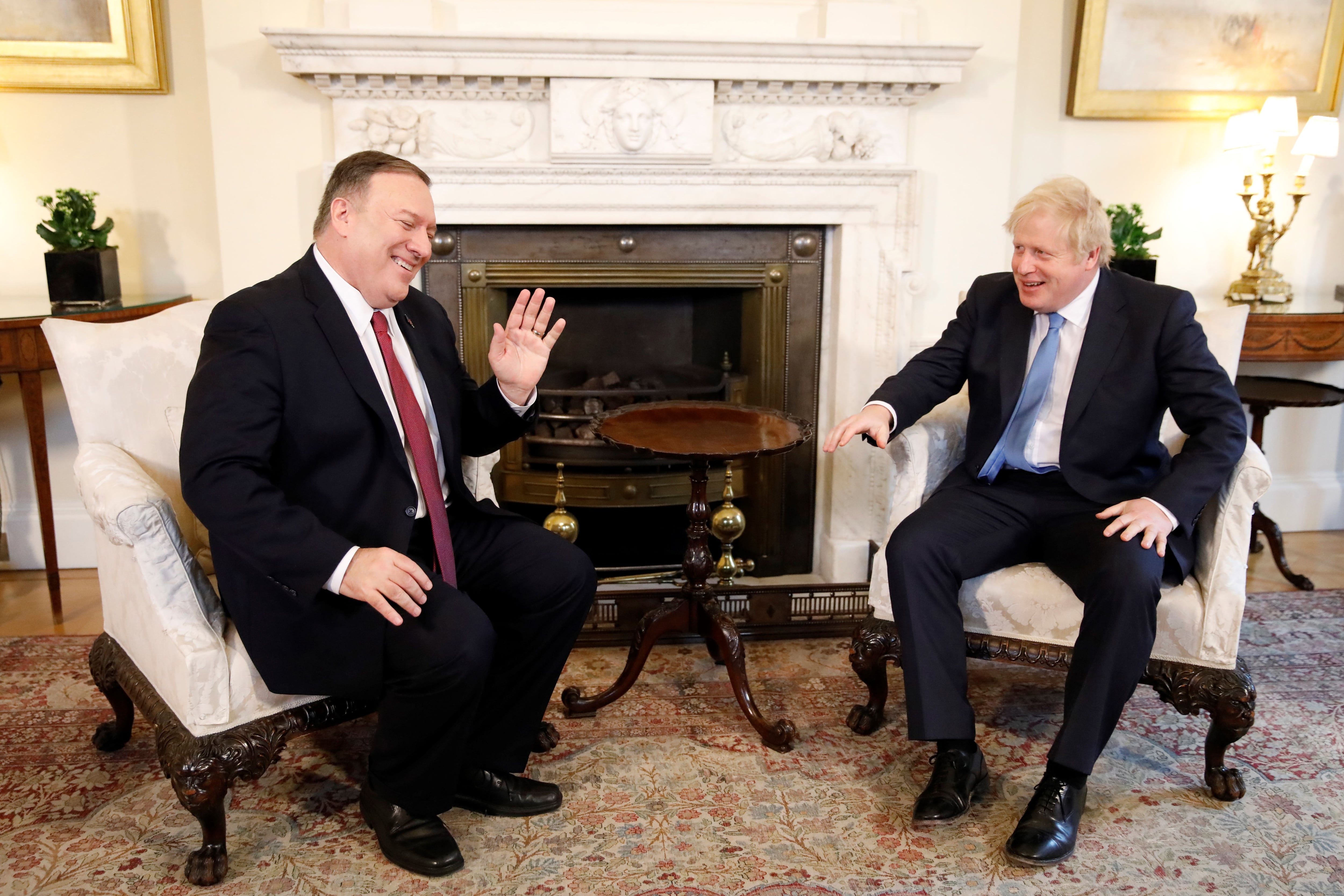 Mike Pompeo e Boris Johnson, em Londres, em janeiro deste ano.