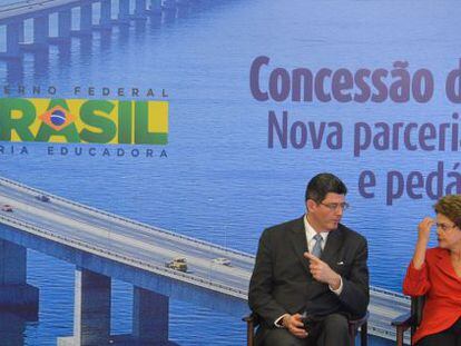 O ministro Levy e Dilma Rousseff.