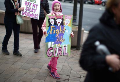 “Lute como uma menina”. Tirada na manifestação de Washington.