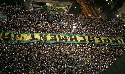 Manifestantes protestam na av. Paulista, em São Paulo.