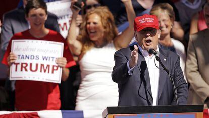 Trump em evento eleitoral no último sábado em Lynden (Washington).