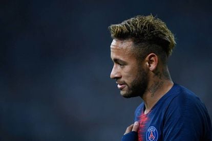 O jogador do francês PSG, Neymar, em uma partida do campeonato francês em 28 de outubro.