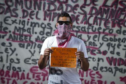 Um aluno da Escola Normal Rural de Ayotzinapa.