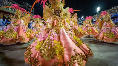 Desfile do Carnaval de 2020 no Sambódromo da Sapucaí, no Rio, em 24 de fevereiro de 2020.