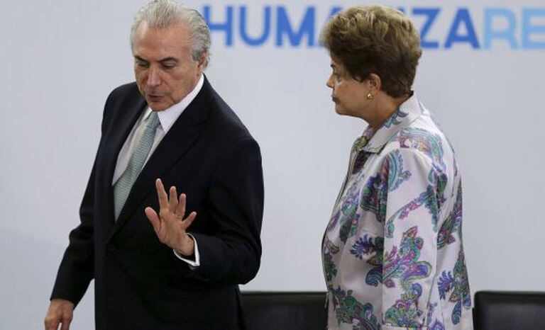 Temer e Dilma em evento no Palácio do Planalto.