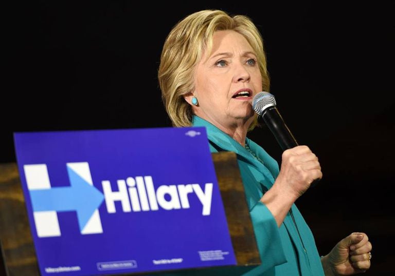 A candidata democrata Hillary Clinton em Los Angeles.
