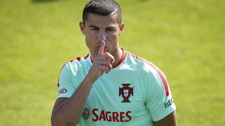 Cristiano Ronaldo, em um treinamento
