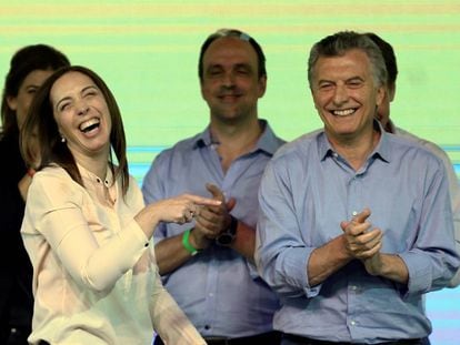 Maria Eugenia Vidal, governadora da província de Buenos Aires e o presidente Mauricio Macri