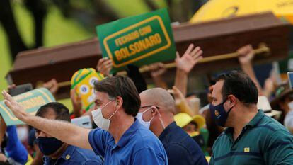Presidente Jair Bolsonaro, durante um ato em Brasília.