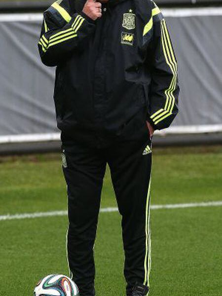 Vicente del Bosque, durante um treino em Curitiba.