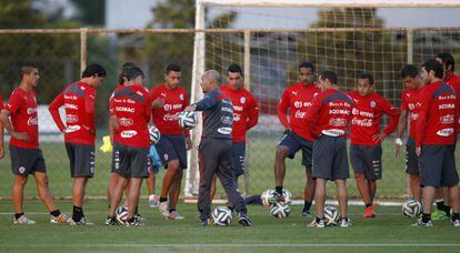A seleção do Chile treina em Belo Horizonte.