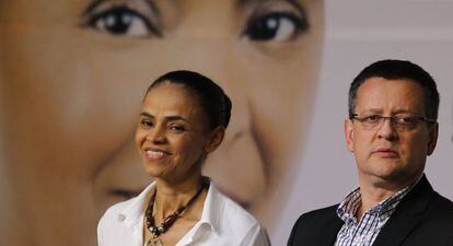 Marina Silva e o vice Beto Albuquerque no lançamento do programa.