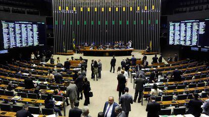  O Plenário da Câmara dos Deputados, em Brasília. 