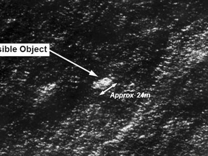 Imagem de satélite dos restos localizados.
