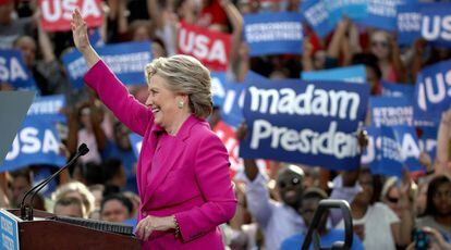 A candidata democrata, Hillary Clinton, na Carolina do Norte.