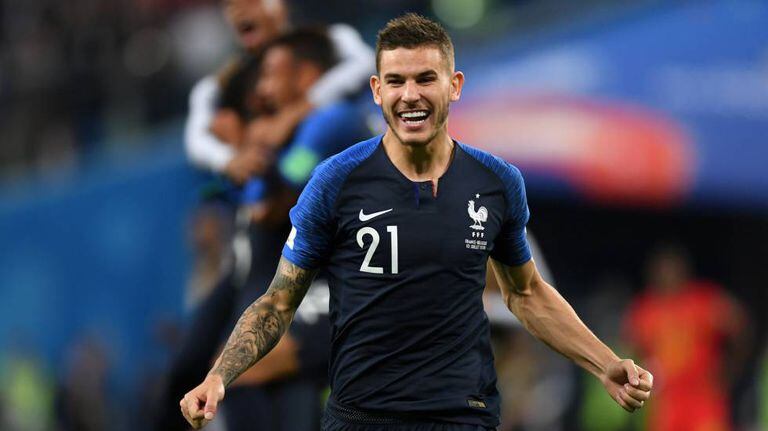 Lucas Hernández, depois da vitória da França contra a Bélgica.