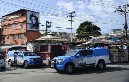 Policiamento na Favela da Maré, no Rio de Janeiro, em maio deste ano.