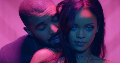 Imagem do videoclipe 'Work' de Rihanna.