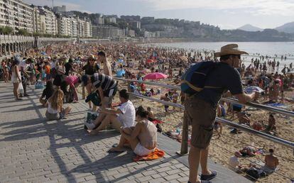 A praia de La Concha, em San Sebastián.