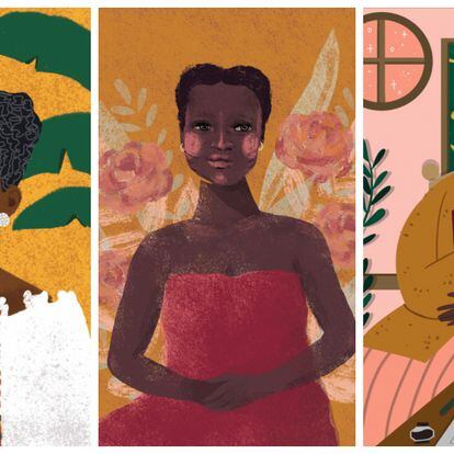 Tia Ciata, Tereza de Benguela e Antonieta de Barros, mulheres negras que marcaram a história do Brasil e retratadas na biografia ilustrada 'Narrativas Negras' (editora Voo, 2020).