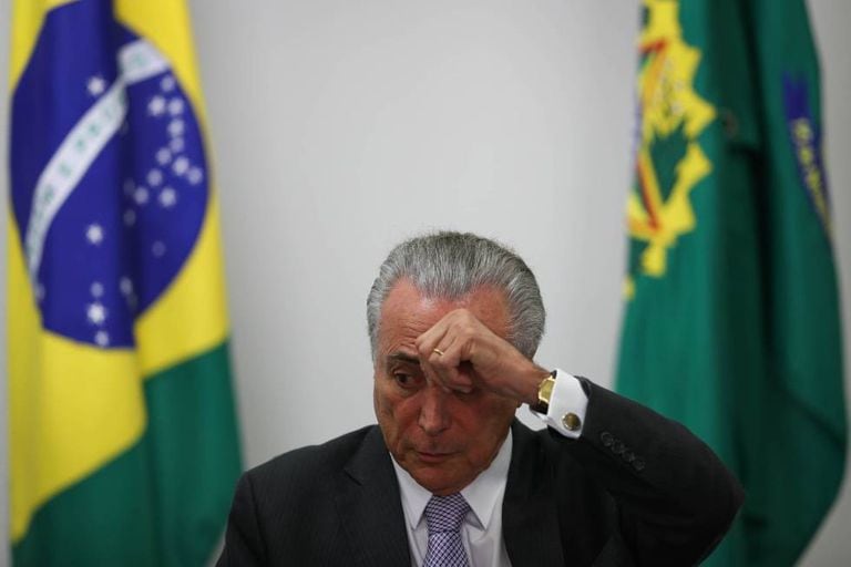 O presidente interino Michel Temer, no Palácio do Planalto.