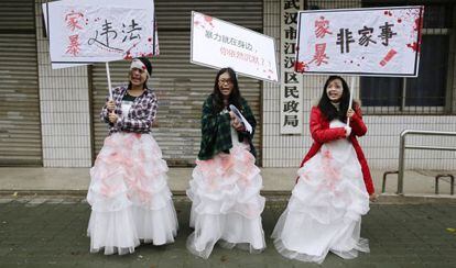 Protesto em 2012 na província de Hubei.