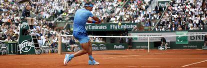 Nadal, durante uma partida de Roland Garros, neste ano.