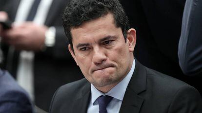 O ministro Sergio Moro participa de audiência na CCJ da Câmara, no dia 2 de julho.