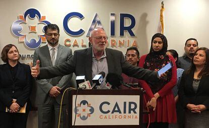 O rabino Steve Einstein, na sede da organização muçulmana CAIR, em Anaheim, na segunda-feira.