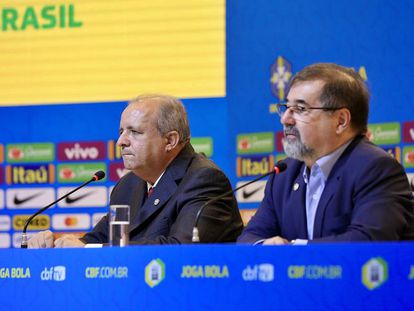 O técnico Vadão e o coordenador Marco Aurélio Cunha.