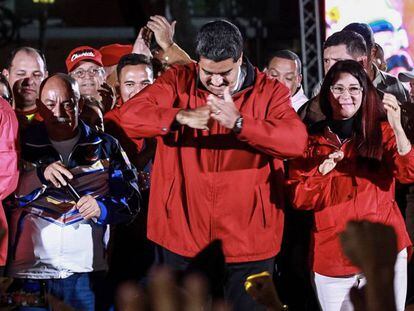 Maduro celebra os resultados eleitorais, no domingo passado em Caracas (Venezuela) .