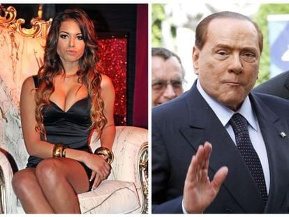 A marroquina Karima El Mahroug, a Rubi parte corações, e o ex-presidente Silvio Berlusconi