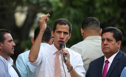 Juan Guaidó, na segunda-feira em Caracas