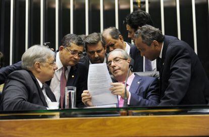 Eduardo Cunha em votação da lei da terceirização.